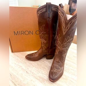 Miron Crosby Bonnie Umber Brown Cowboy Boots Size 6 *NEVER WORN*